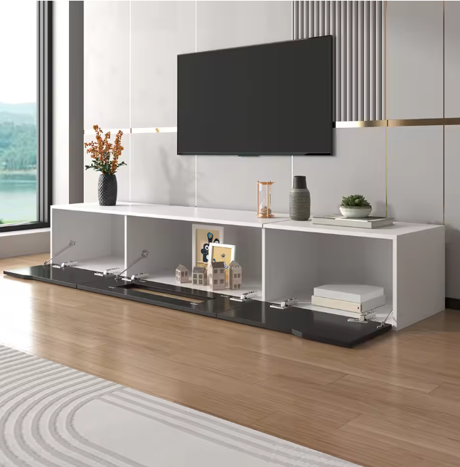 Hoogglans TV-meubel met LED Verlichting – Modern & Ruim Opbergvak