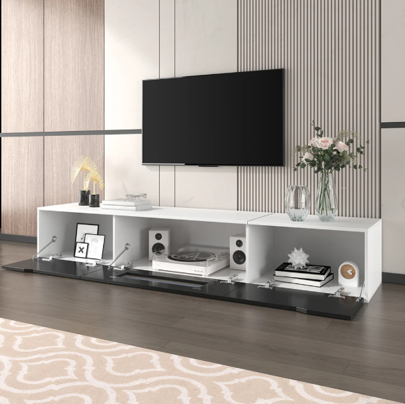 Hoogglans TV-meubel met LED Verlichting – Modern & Ruim Opbergvak