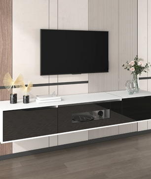 Hoogglans TV-meubel met LED Verlichting – Modern & Ruim Opbergvak