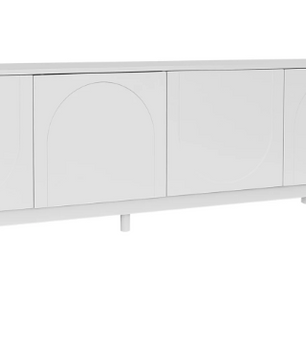Modern TV-meubel met 4 Deuren & Verstelbare Planken – 175 cm Breed, Wit