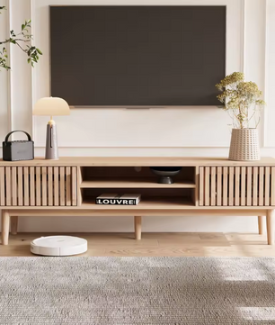 TV-meubel Houtlook met Opbergruimte – 150 cm Breed, Modern Design