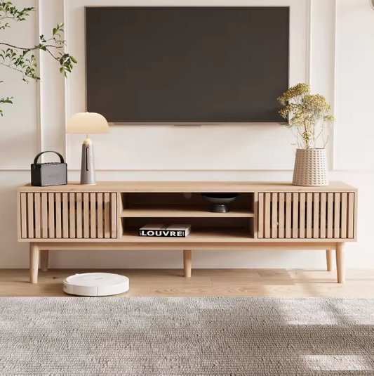 TV-meubel Houtlook met Opbergruimte – 150 cm Breed, Modern Design