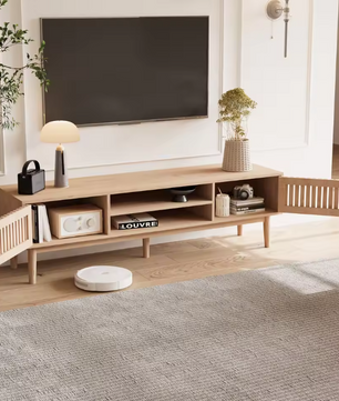 TV-meubel Houtlook met Opbergruimte – 150 cm Breed, Modern Design