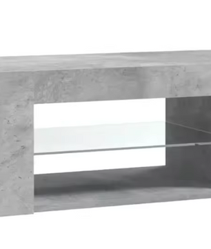TV-meubel met RGB LED Verlichting – 90 cm Breed, Betonlook Grijs