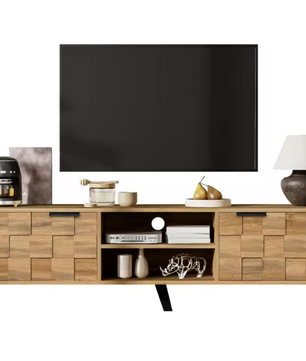 Modern TV-meubel met 2 Deuren & Open Vakken – 160,5 cm Breed