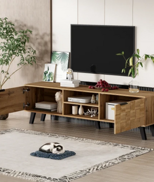 Modern TV-meubel met 2 Deuren & Open Vakken – 160,5 cm Breed