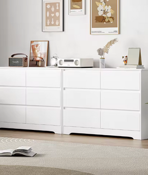 Dressoir met 6 Lades – Hoogglans Wit Kast, 120×40×82 cm