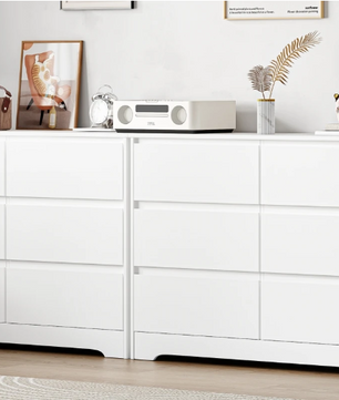 Dressoir met 6 Lades – Hoogglans Wit Kast, 120×40×82 cm