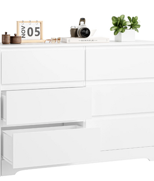 Dressoir met 6 Lades – Hoogglans Wit Kast, 120×40×82 cm