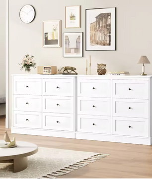 Ladekast met 6 Lades – Houten Dressoir voor Slaapkamer, Woonkamer & Hal