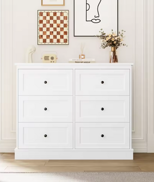 Ladekast met 6 Lades – Houten Dressoir voor Slaapkamer, Woonkamer & Hal