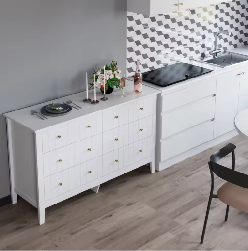 Ladekast met 6 Lades – Houten Dressoir voor Slaapkamer & Woonkamer