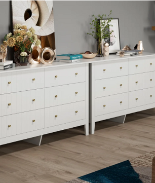 Ladekast met 6 Lades – Houten Dressoir voor Slaapkamer & Woonkamer