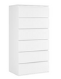 Ladekast met 6 Lades – Hoge Witte/Zwarte Houten Dressoir