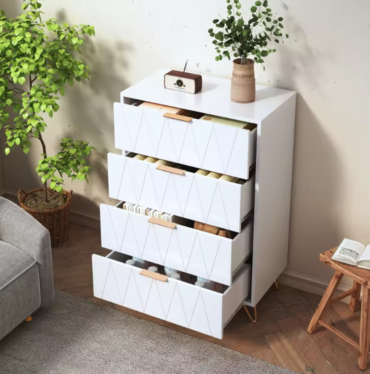 Ladekast met 6 of 4 Lades – Moderne Houten Dressoir met Metalen Poten