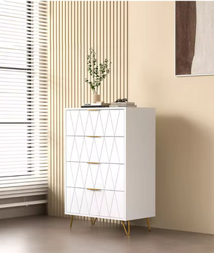 Ladekast met 6 of 4 Lades – Moderne Houten Dressoir met Metalen Poten