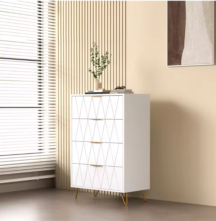 Ladekast met 6 of 4 Lades – Moderne Houten Dressoir met Metalen Poten