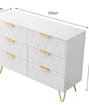 Ladekast met 6 of 4 Lades – Moderne Houten Dressoir met Metalen Poten