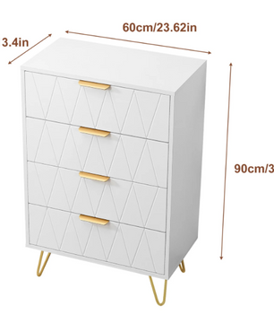 Ladekast met 6 of 4 Lades – Moderne Houten Dressoir met Metalen Poten