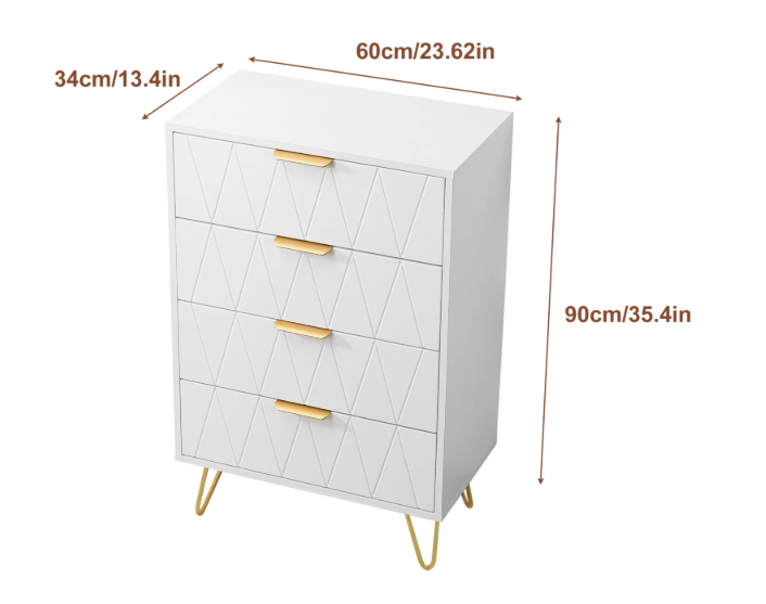 Ladekast met 6 of 4 Lades – Moderne Houten Dressoir met Metalen Poten