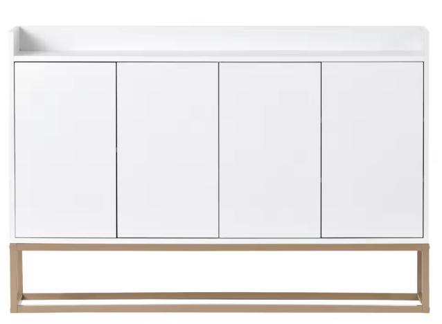 Buffetkast met 4 Deuren – Minimalistisch Dressoir met Metalen Poten