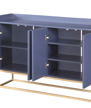 Buffetkast met 4 Deuren – Minimalistisch Dressoir met Metalen Poten