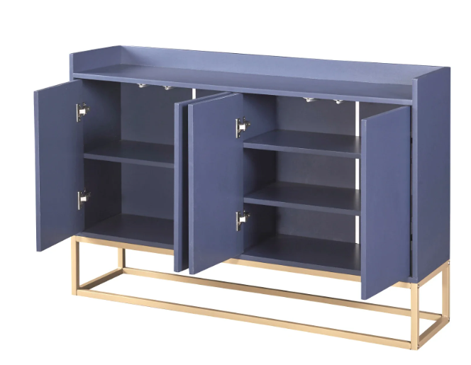 Buffetkast met 4 Deuren – Minimalistisch Dressoir met Metalen Poten