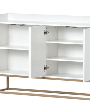 Buffetkast met 4 Deuren – Minimalistisch Dressoir met Metalen Poten