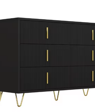 Buffetkast met 6 Lades – Modern Dressoir 120×77×40 cm met Gouden Handgrepen