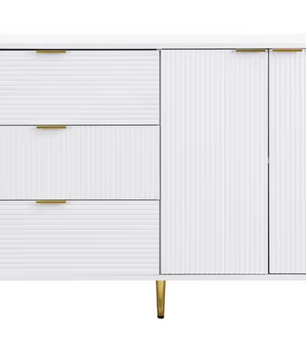 Dressoir met 3 Lades & 2 Deuren – Modern Sideboard met Gouden Poten