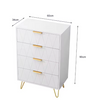Moderne Ladekast met 4–6 Lades – Witte Dressoir met Gouden Handgrepen & Metalen Poten