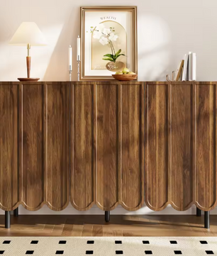 Modern Houten Sideboard – Dressoir met 2 Deuren & Verstelbare Planken 120×35×80 cm
