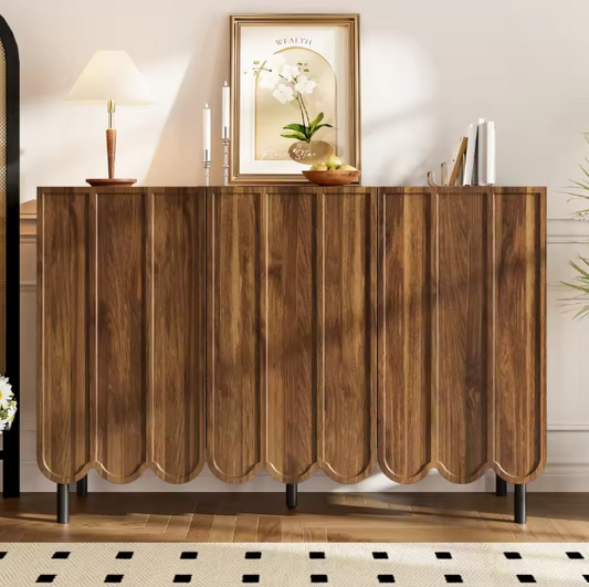 Modern Houten Sideboard – Dressoir met 2 Deuren & Verstelbare Planken 120×35×80 cm