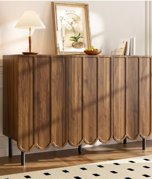 Modern Houten Sideboard – Dressoir met 2 Deuren & Verstelbare Planken 120×35×80 cm