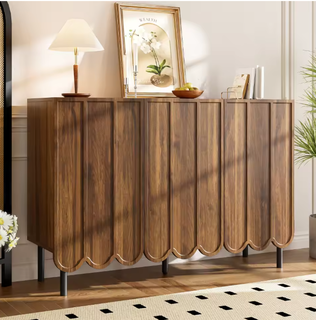 Modern Houten Sideboard – Dressoir met 2 Deuren & Verstelbare Planken 120×35×80 cm