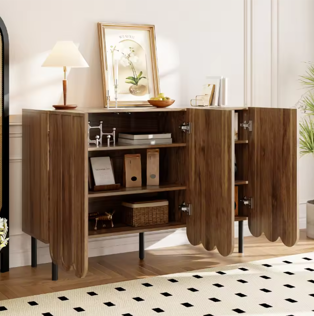 Modern Houten Sideboard – Dressoir met 2 Deuren & Verstelbare Planken 120×35×80 cm
