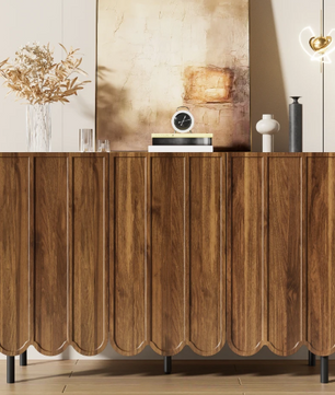 Modern Houten Sideboard – Dressoir met 2 Deuren & Verstelbare Planken 120×35×80 cm