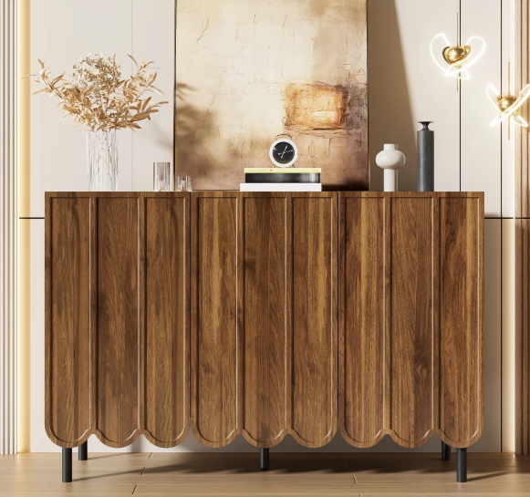 Modern Houten Sideboard – Dressoir met 2 Deuren & Verstelbare Planken 120×35×80 cm