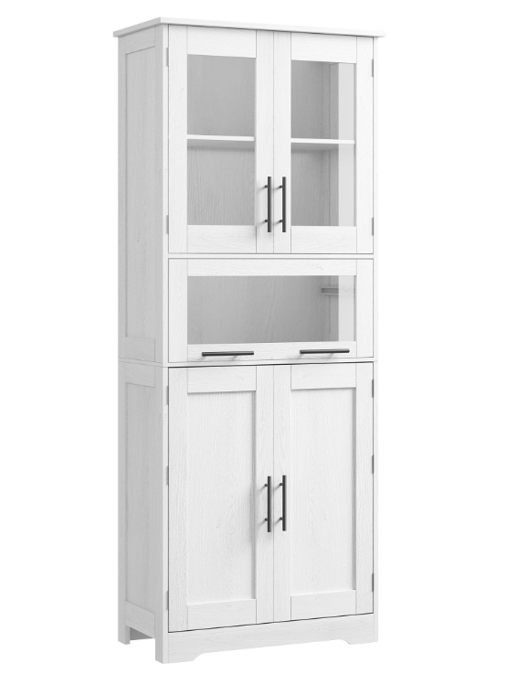 Hoge Badkamerkast – Smalle Opbergkast met Deuren & Verstelbare Planken 60×30×170 cm