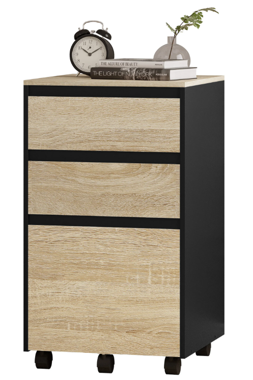 Mobiele Archiefkast met 3 Lades – Industriële Rolkast 40×70×40 cm