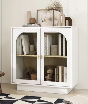 Witte Houten Kledingkast met 2 Deuren & 2 Lades – Opbergkast 79×35×80 cm