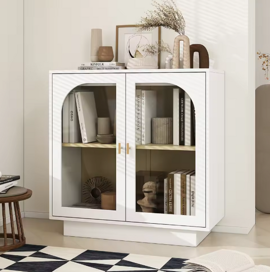 Witte Houten Kledingkast met 2 Deuren & 2 Lades – Opbergkast 79×35×80 cm