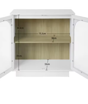 Witte Houten Kledingkast met 2 Deuren & 2 Lades – Opbergkast 79×35×80 cm