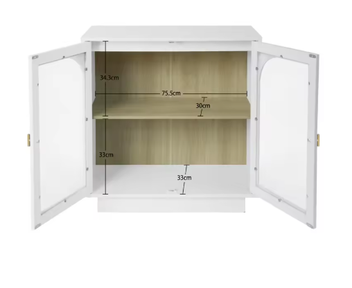 Witte Houten Kledingkast met 2 Deuren & 2 Lades – Opbergkast 79×35×80 cm