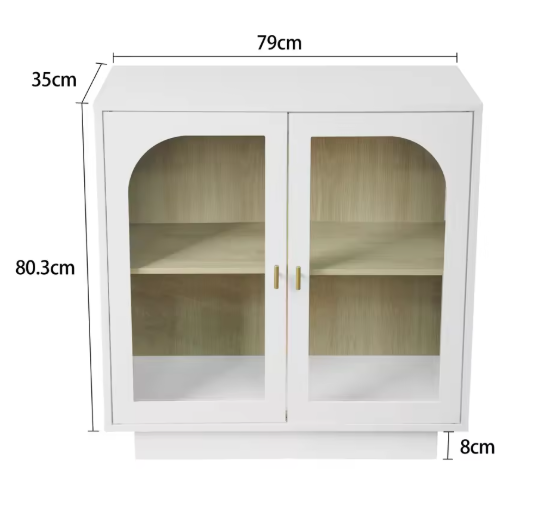Witte Houten Kledingkast met 2 Deuren & 2 Lades – Opbergkast 79×35×80 cm