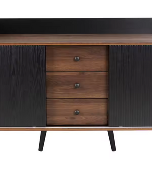 Moderne Dressoirkast met 3 Lades – Opbergkast met Schuifdeuren & Legplanken 117,5×40×80 cm