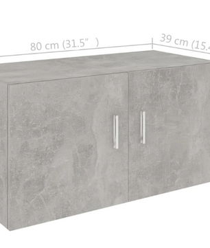 Moderne Wandkast met 2 Deuren – Hangende Opbergkast 80×39×40 cm