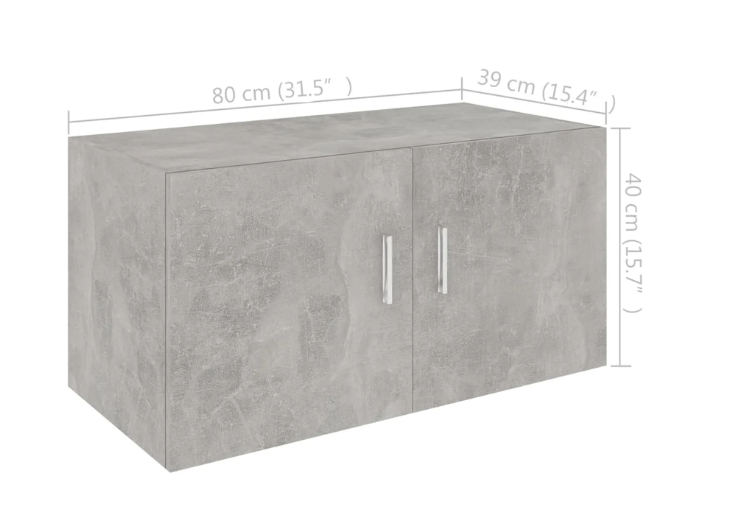 Moderne Wandkast met 2 Deuren – Hangende Opbergkast 80×39×40 cm