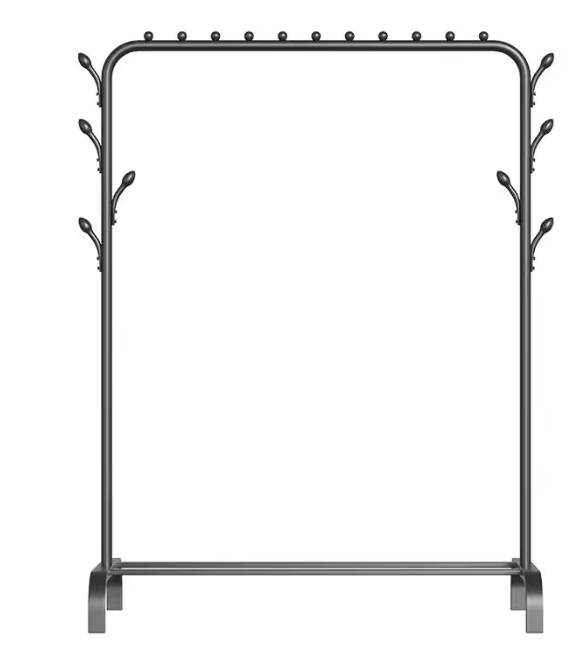 Kledingrek met Schoenenrek – Staande Kapstok met Legplank 154×43×105 cm
