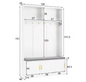 Kapstok met Schoenenbank – Garderoberek met 6 Haken & Zitbank, 120×40×191 cm